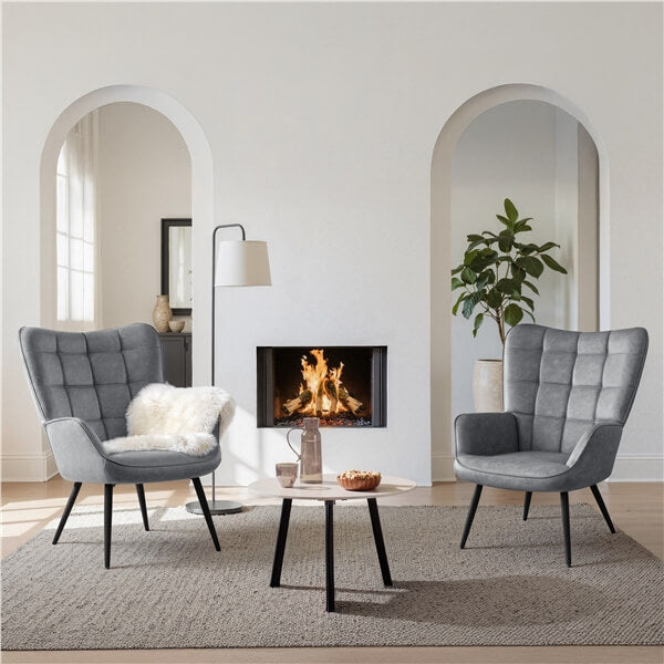 Yaheetech Mid-Century Modern Faux Leather Accent Chair