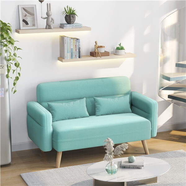 Yaheetech 46.5" W Small Fabric Loveseat Sofa