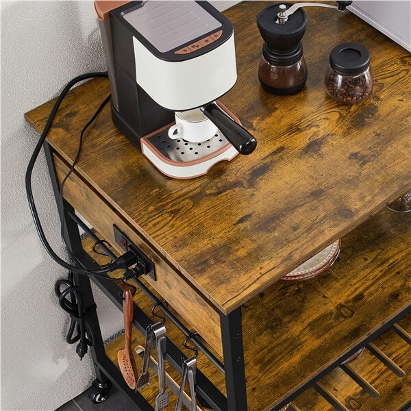 Yaheetech Kitchen Island Cart with Power Outlet