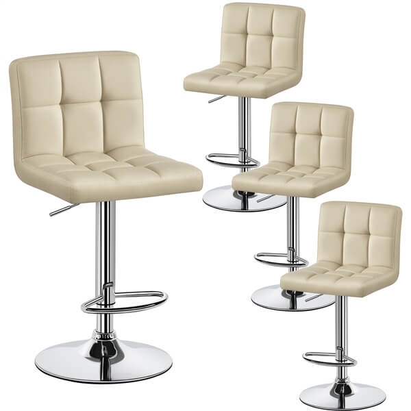 Yaheetech Adjustable PU Leather Swivel Barstools