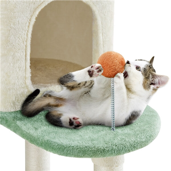 Yaheetech 58″ Tall Cat Paw-Shaped Play Tower