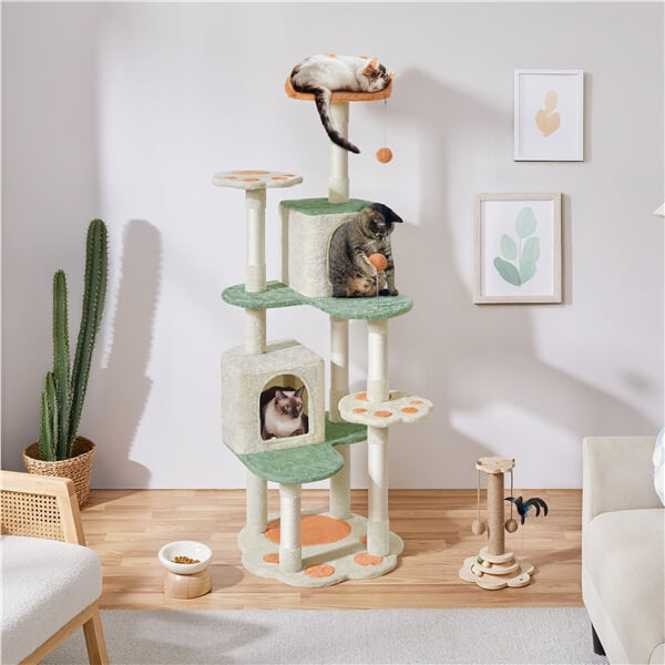 65″ Tall Cat Paw-Shaped Play Tower