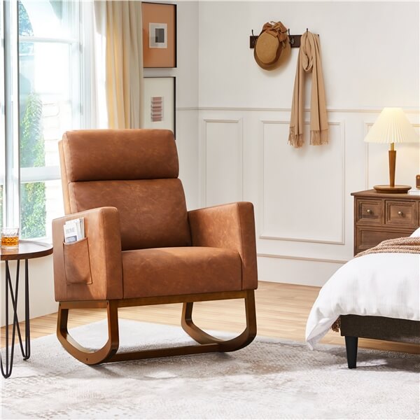Yaheetech Fabric Upholstered Rocking Chair