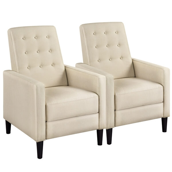 Yaheetech Fabric Recliner Chair Mid-Century Modern Recliner