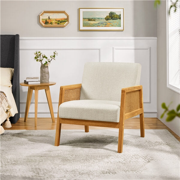 Yaheetech Modern Armchair with Wood Legs