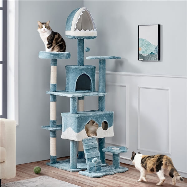 Yaheetech 72.5in Ocean-Themed Large Cat Tree