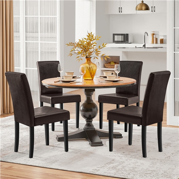 Yaheetech Dining Chairs Set of 6 Faux Leather