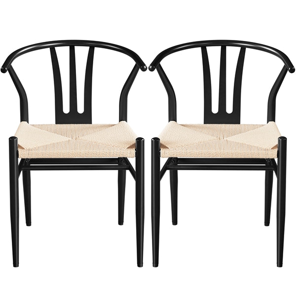 Yaheetech 2PCS Weave Arm Chair