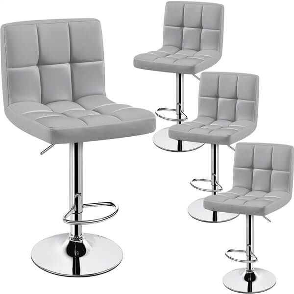 Yaheetech Adjustable PU Leather Swivel Barstools