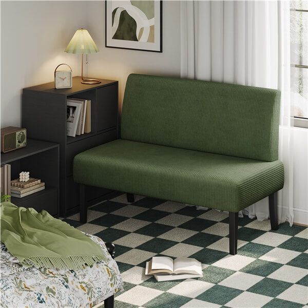 Yaheetech Corduroy Loveseat Small Couch