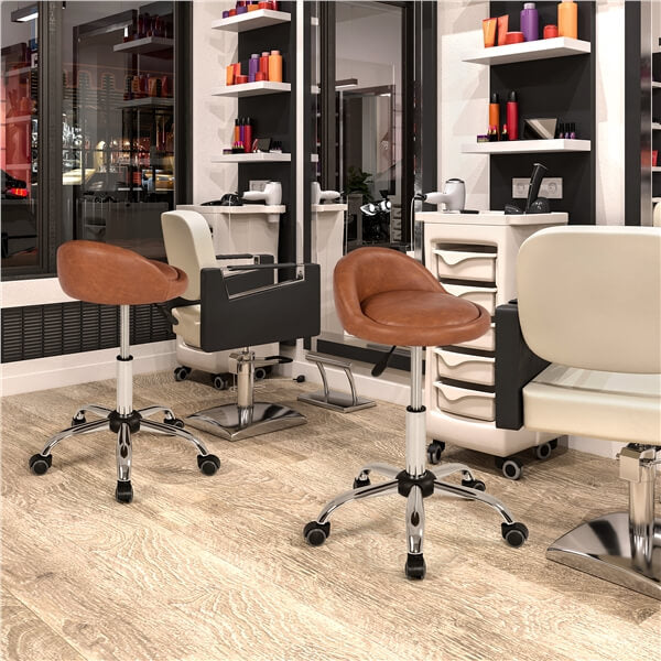 Yaheetech PU Leather Rolling Bar Stool