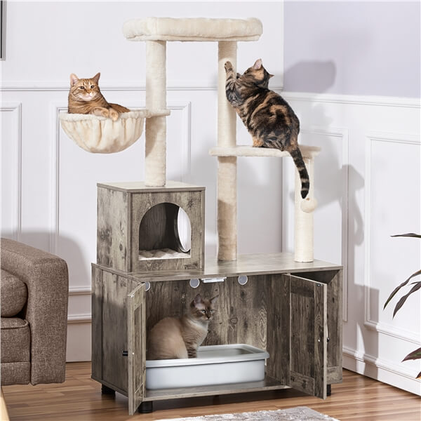 Yaheetech Litter Box Enclosure with Cat Tree