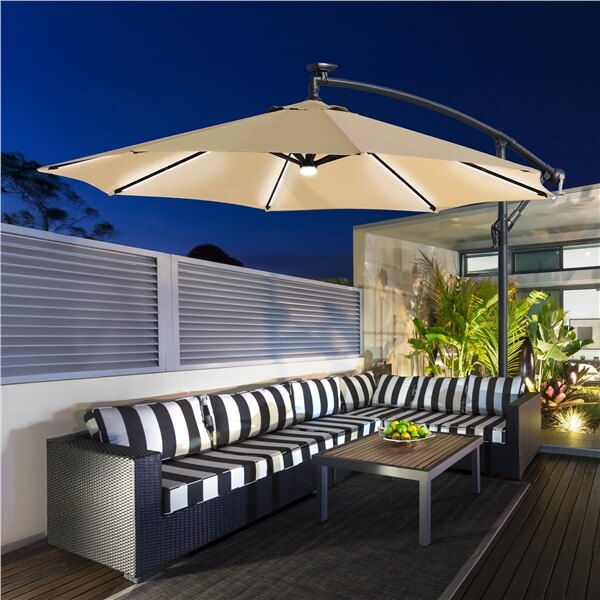 10 Ft 8-Rib Patio Offset Umbrella
