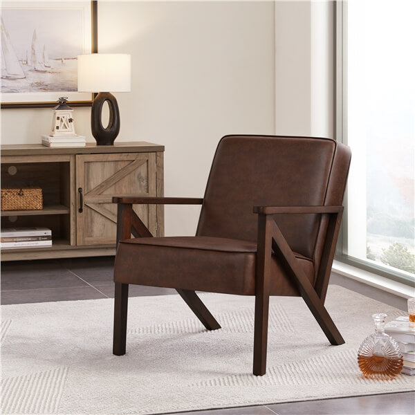 Yaheetech PU Leather Accent Chair