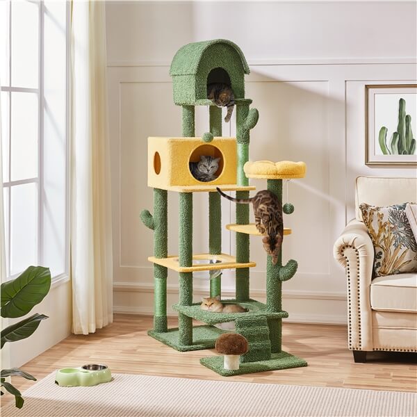 68.5″ H Oasis-Themed Cat Tree for Indoor Cats