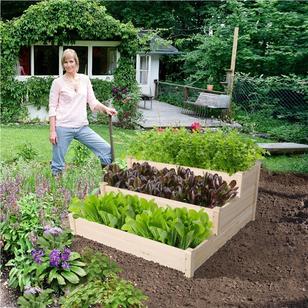 Yaheetech 3 Tier Raised Garden Bed Fir Wood