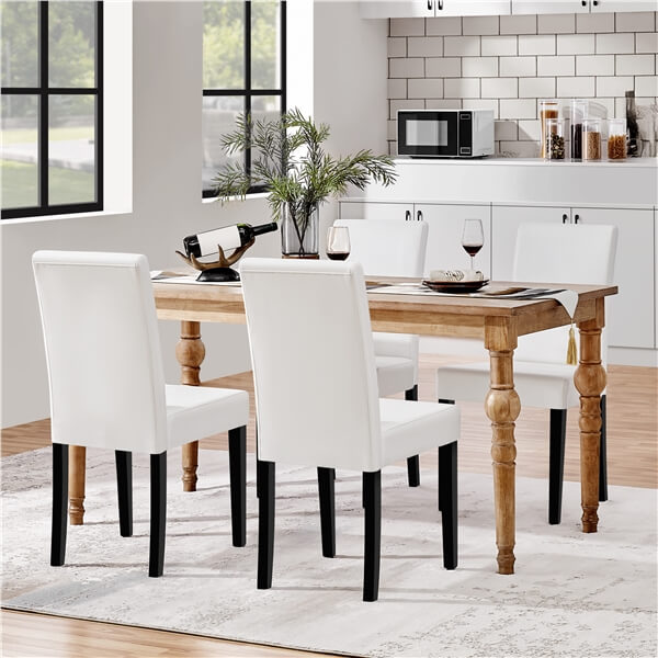 Yaheetech Dining Chairs Set of 4 PU Leather Upholstered Parsons