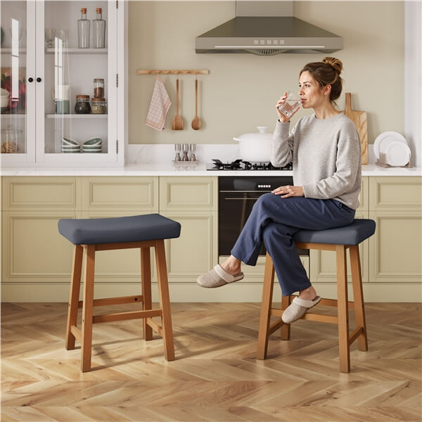 Set of 2 Farmhouse Counter Height Bar Stools