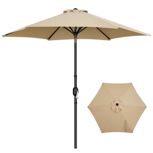 9ft outdoor patio umbrella Yaheetech 9FT Patio Umbrella,8 Ribs Market Umbrella With Push Button