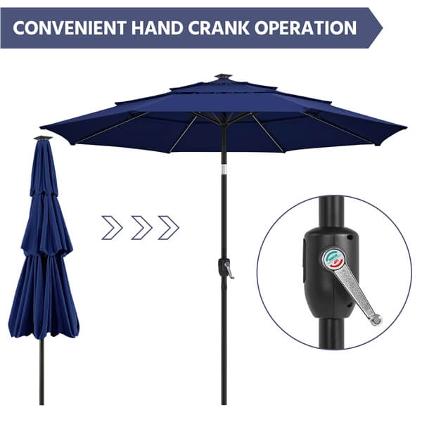 9 foot patio umbrella with solar lights