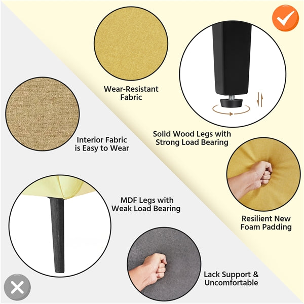 Yaheetech Mid-century Accent Armchair, Yellow