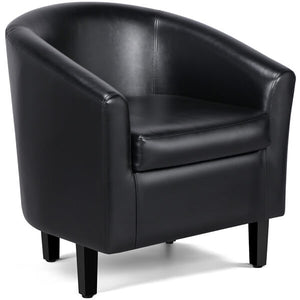 Yaheetech Faux Leather Club Chair With Wood Legs