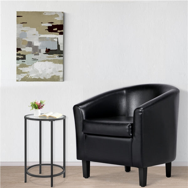 Yaheetech Faux Leather Club Chair with Wood Legs — yaheetech.shop