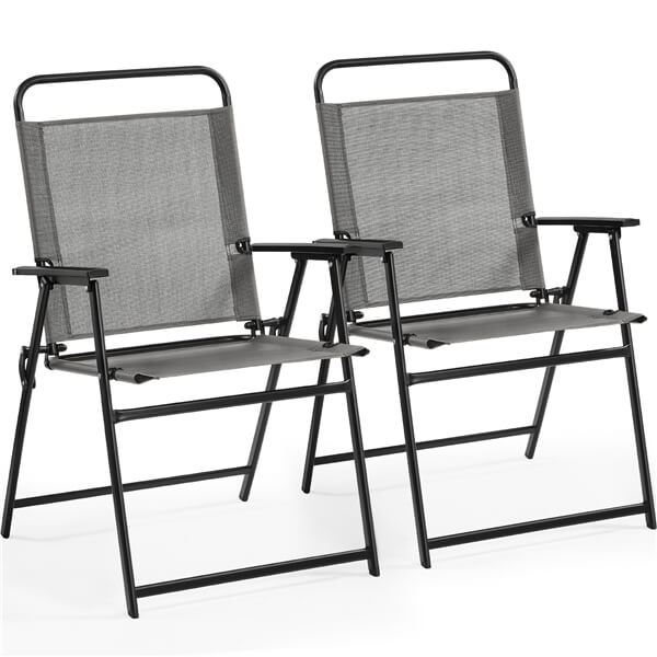Yaheetech Outdoor Patio Chairs Folding Patio Chairs Set of 2