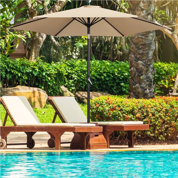 crank patio umbrella instructions Yaheetech Outdoor Table Umbrella with Push Button Tilt and Crank
