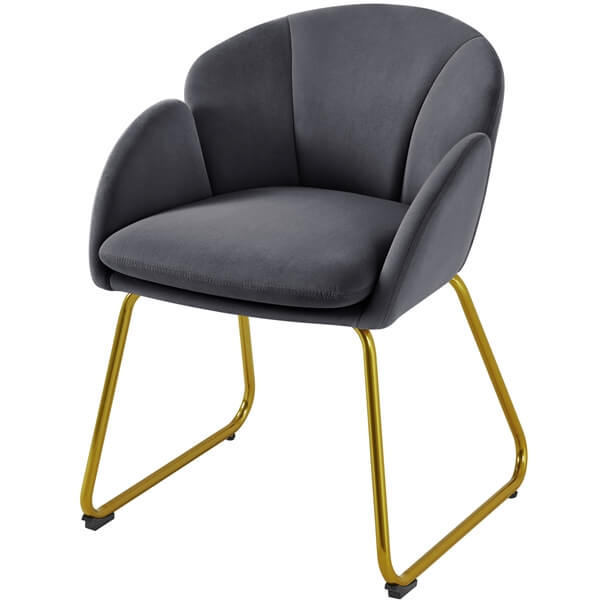 Yaheetech Modern Side Chair Vanity Chair with Golden Metal Legs