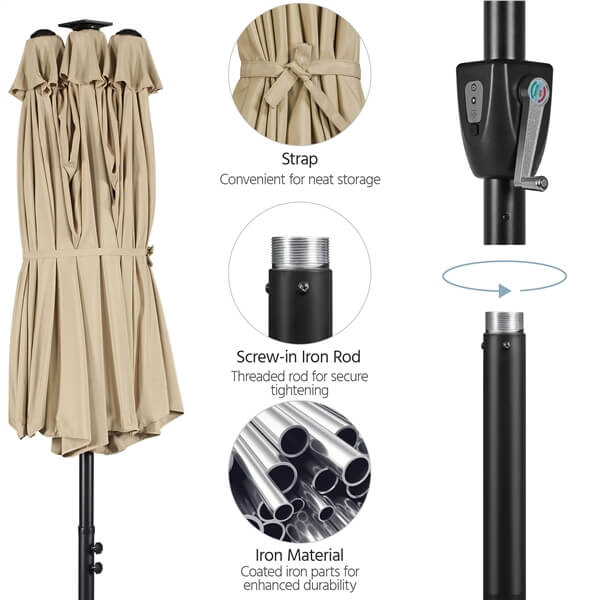 jeep patio umbrellas for sale Yaheetech Double-Sided Rectangle Outdoor Market Umbrellas — yaheetech.shop