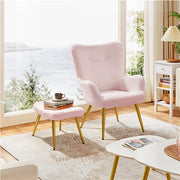 blue mid century accent chair