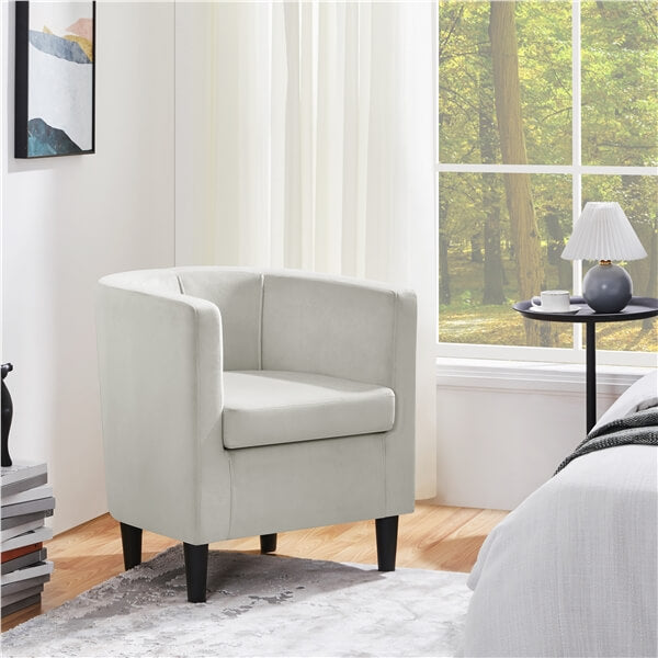 Yaheetech Upholstered Barrel Sofa Chair for Living Room Bedroom
