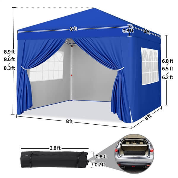 purchase canopy tent Yaheetech Adjustable 8x8 ft Pop Up Canopy Tent, White