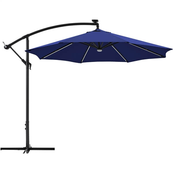 Yaheetech 10 FT Solar Powered LED Patio Umbrella Outdoor Cantilever Umbrella