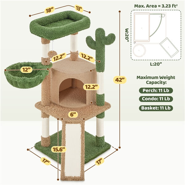 Yaheetech 42″ H Cactus Cat Tree — yaheetech.shop