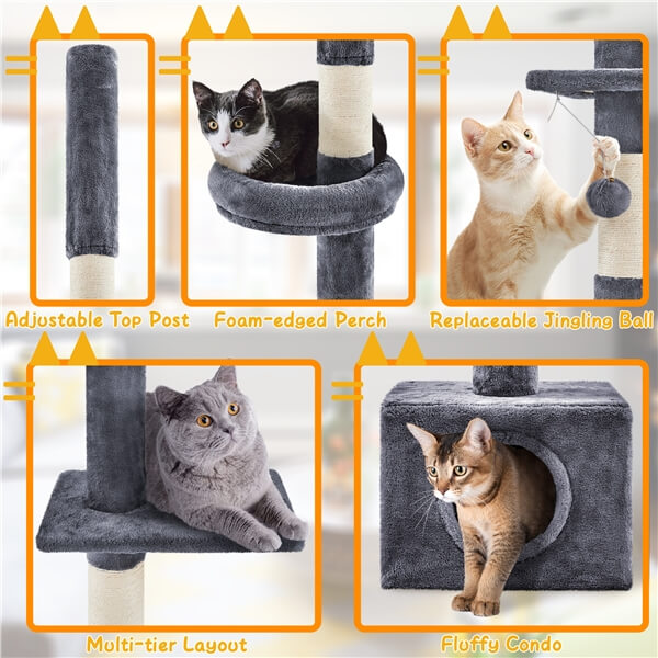Yaheetech Floor to Ceiling Cat Tower for Large Cats