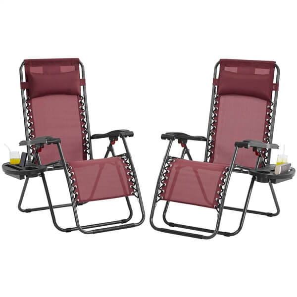 Yaheetech Outdoor Adjustable Folding Reclining Lounge Chairs