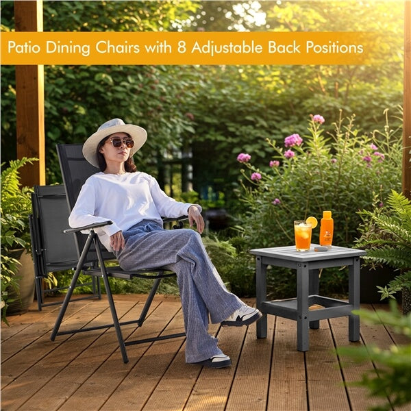 Yaheetech Patio Folding Dining Chairs Set of 2