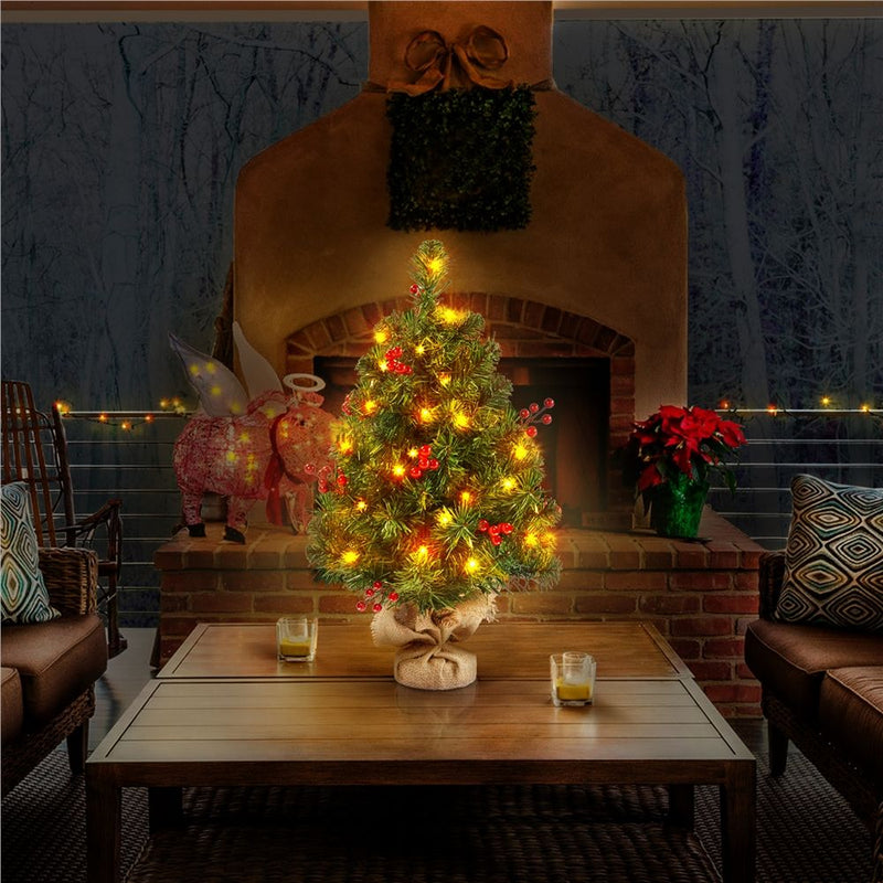 Yaheetech 3ft Tabletop LED Light Mini Christmas Tree