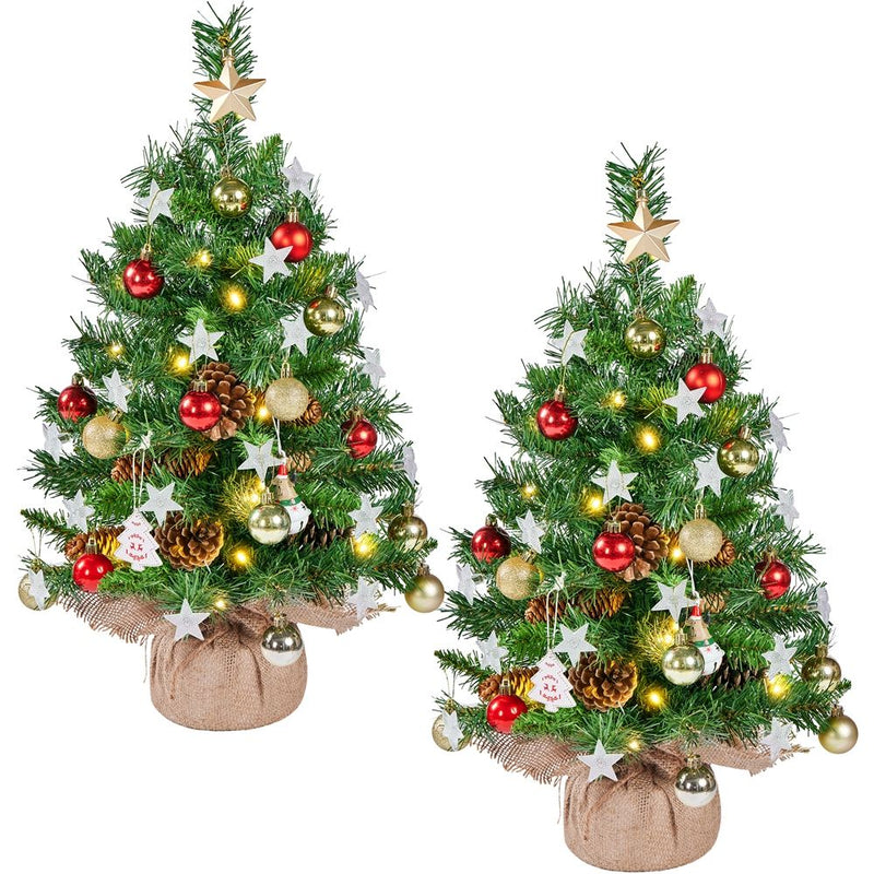 Yaheetech 2/3FT Pre-Lit Tabletop with LED Lights Mini Christmas Trees
