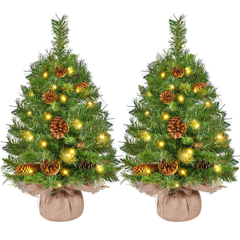 Yaheetech 2/3FT Pre-Lit Tabletop with LED Lights Mini Christmas Trees