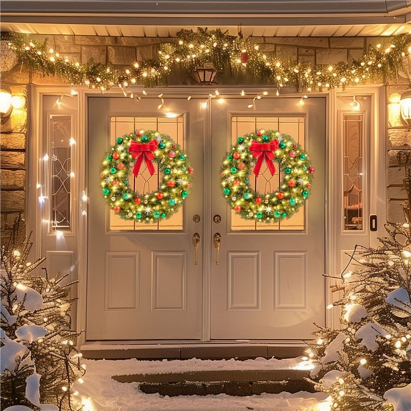 Yaheetech 30in Pre-lit Artificial Christmas Wreath