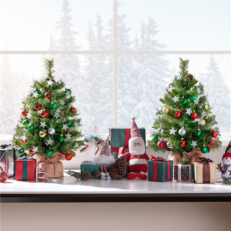 Yaheetech 2/3FT Pre-Lit Tabletop with LED Lights Mini Christmas Trees
