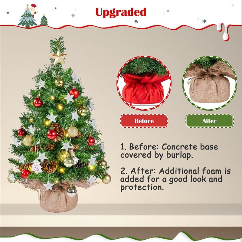 Yaheetech 2/3FT Pre-Lit Tabletop with LED Lights Mini Christmas Trees