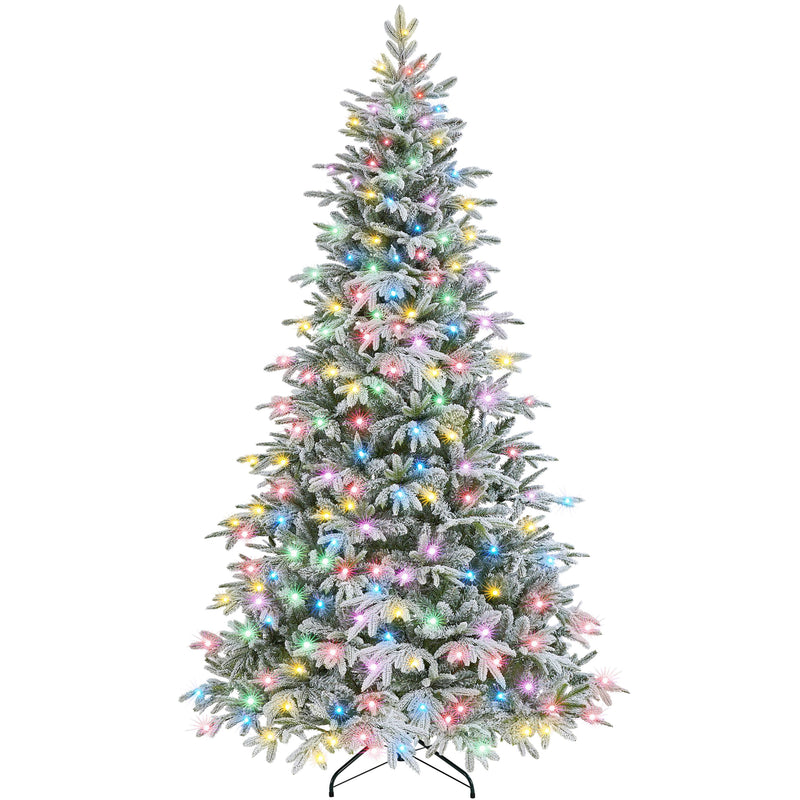 Yaheetech 6FT Pre-lit with LED Light Flocked Artificial Christmas Tree