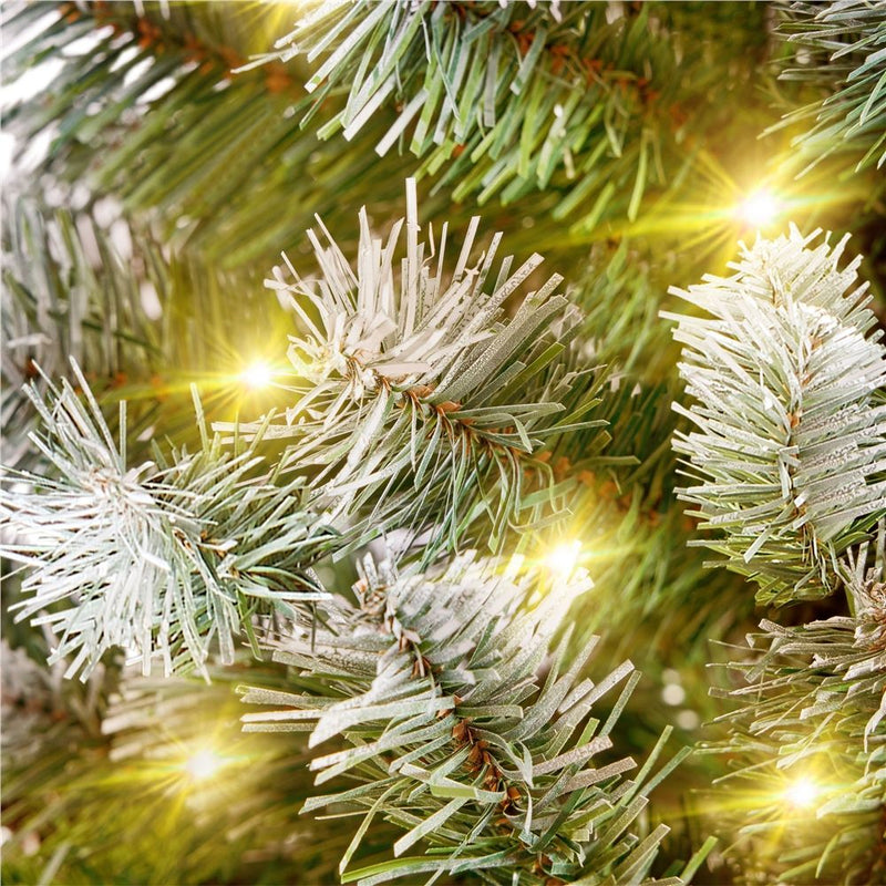 Yaheetech 4.5/6/7ft Pre-lit Frosted with Pinecones Artificial Christmas Tree