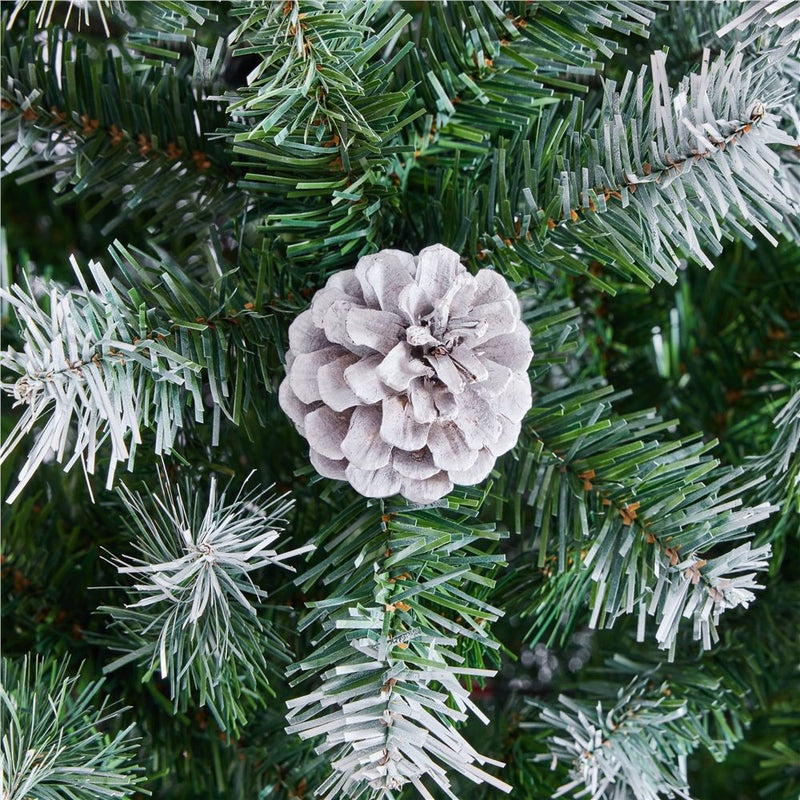 Yaheetech 4.5/6/7ft Pre-lit Frosted with Pinecones Artificial Christmas Tree