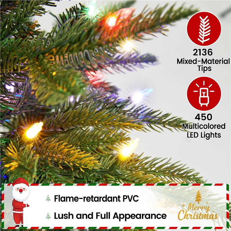 Yaheetech 6/7.5FT Pre-lit Artificial Christmas Tree