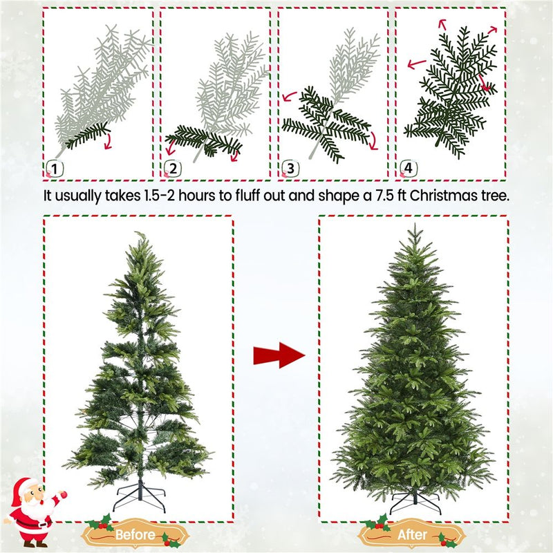 Yaheetech 6/7.5FT Pre-lit Artificial Christmas Tree